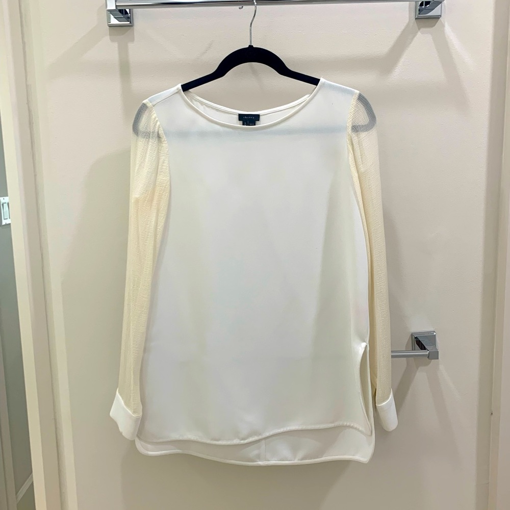 Theory White Silk Tunic Top